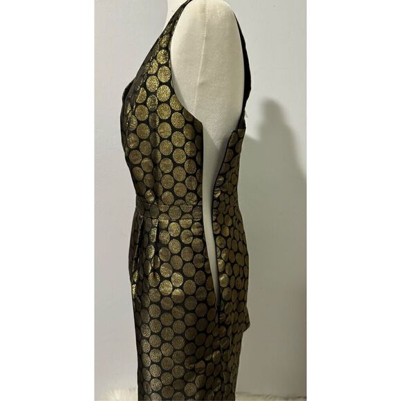 J. Crew MET black metallic Gold polka dots with pockets v neck 12 - Picture 3 of 8